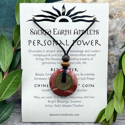 Personal Power Red Jasper Necklace Sacred Earth Amulet