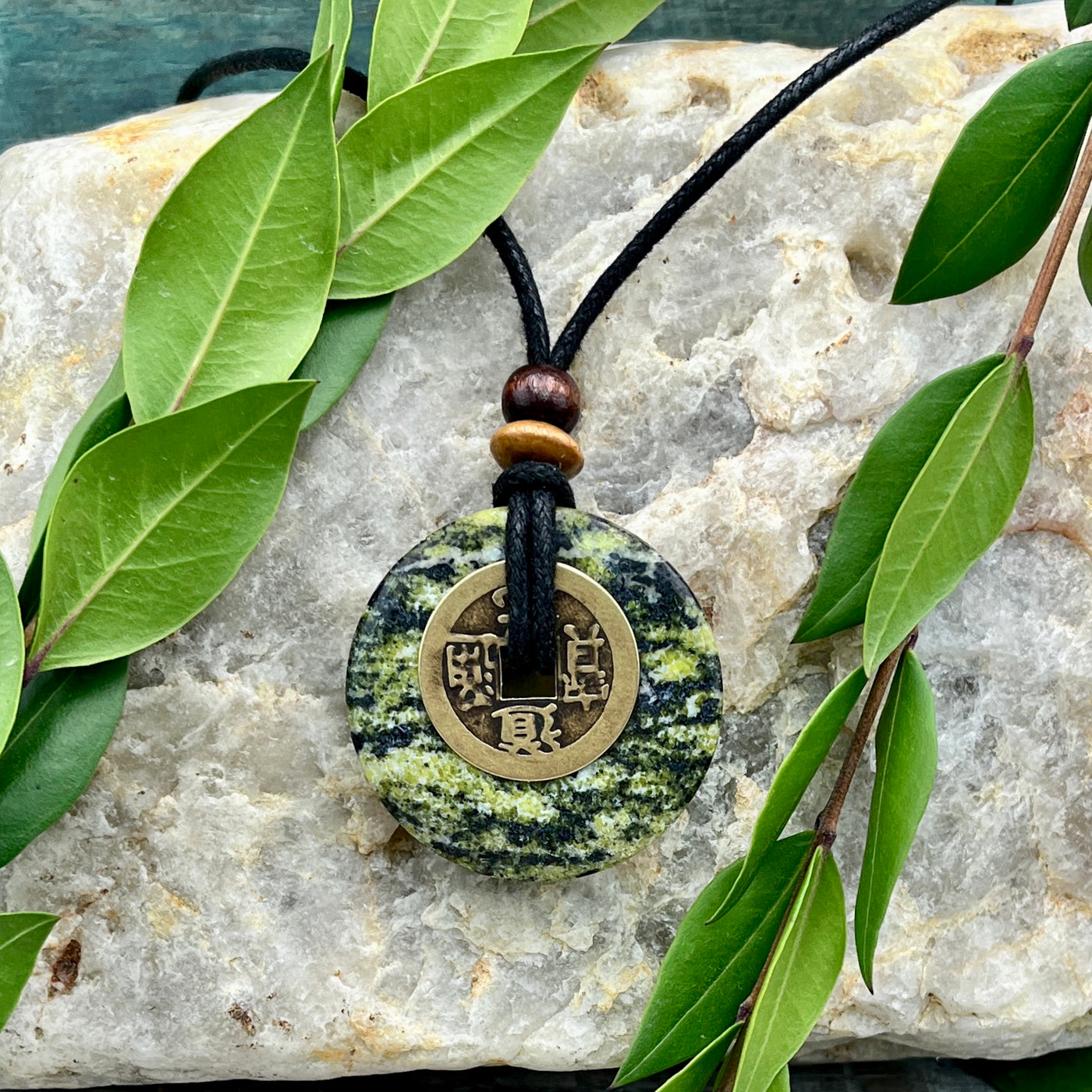 Gratitude Yellow Turquoise Jasper Necklace 40mm
