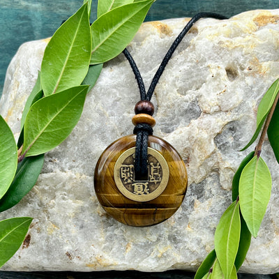 Good Luck Tiger's Eye Necklace 40mm