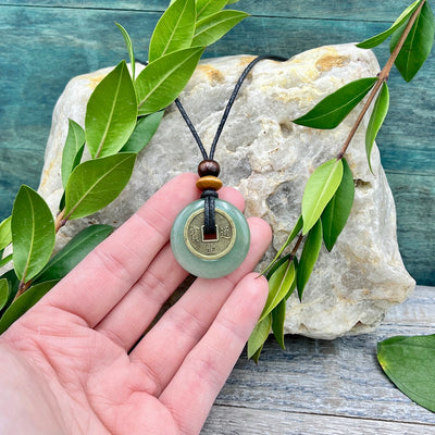 Abundance Green Aventurine Necklace 30mm hand