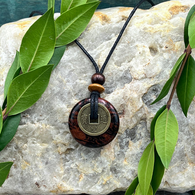 Clarity Mahogany Obsidian Necklace 30mm