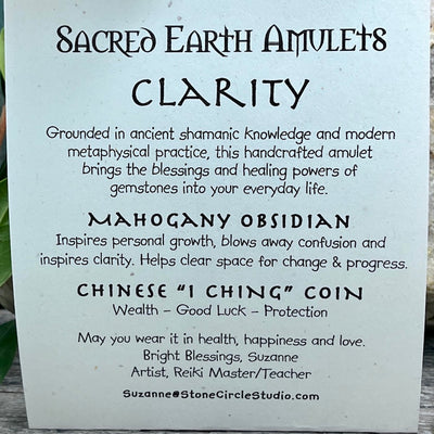 Clarity Mahogany Obsidian Necklace Sacred Earth Amulet  card