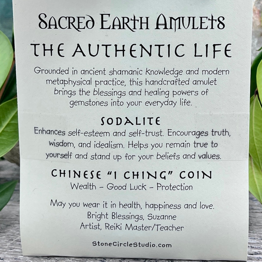 The Authentic Life Sodalite Sacred Earth Amulet card
