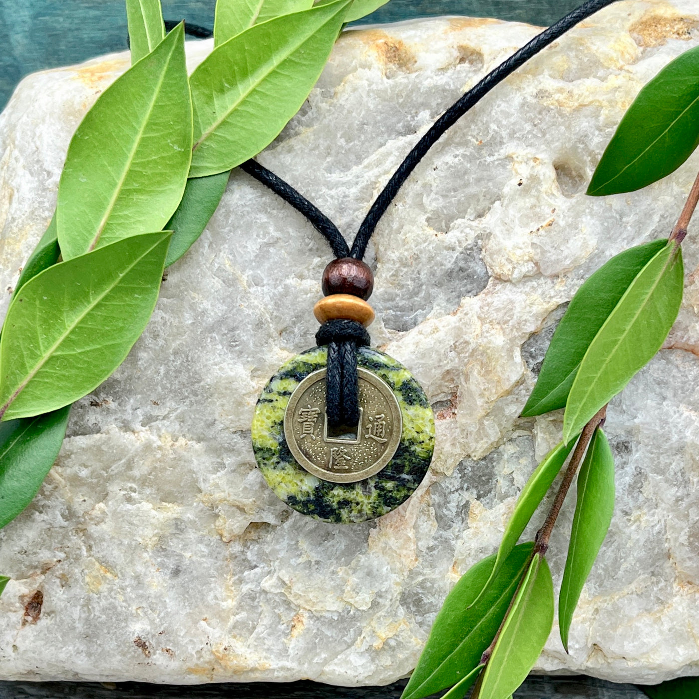 Gratitude Yellow Turquoise Jasper Necklace 30mm