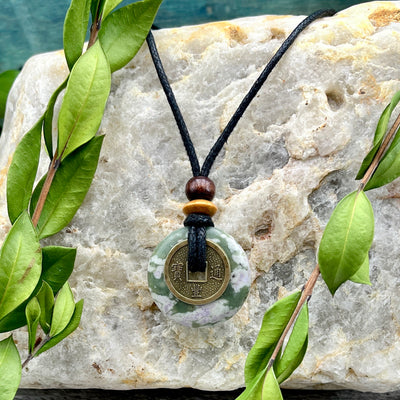 Divine Guidance Peace Jade Necklace 30mm