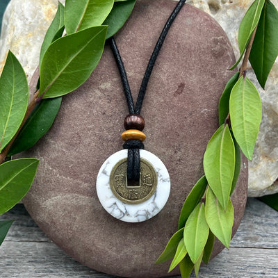 Peace Howlite Necklace 30mm