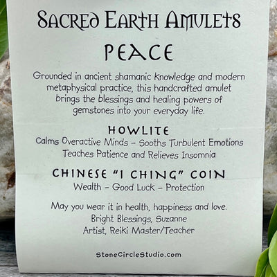 Peace Howlite Necklace Sacred Earth Amulet card
