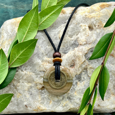 Integrity Silver Leaf Jasper Necklace 30mm