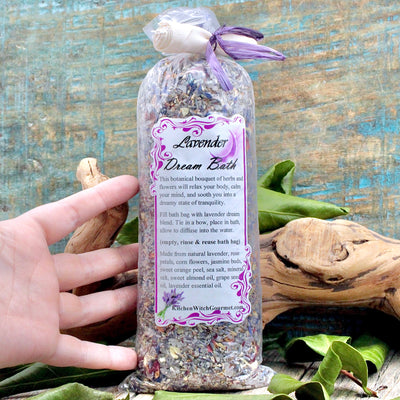 Lavender Dream Bath Mix Kitchen Witch Gourmet hand
