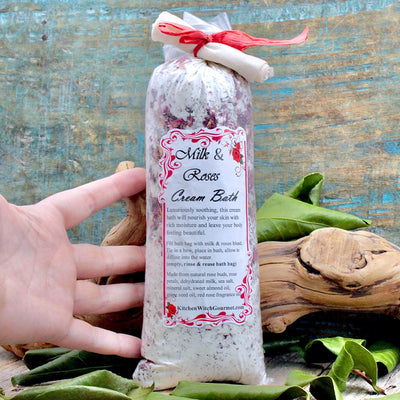 Milk and Roses Cream Bath Mixture Kitchen Witch Gourmet hand