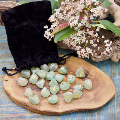 Green Aventurine Rune Stones