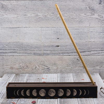 Lunar Phase Wooden Incense Holder Box
