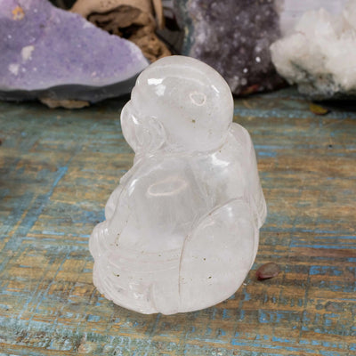 Quartz Laughing Buddha Sculpture