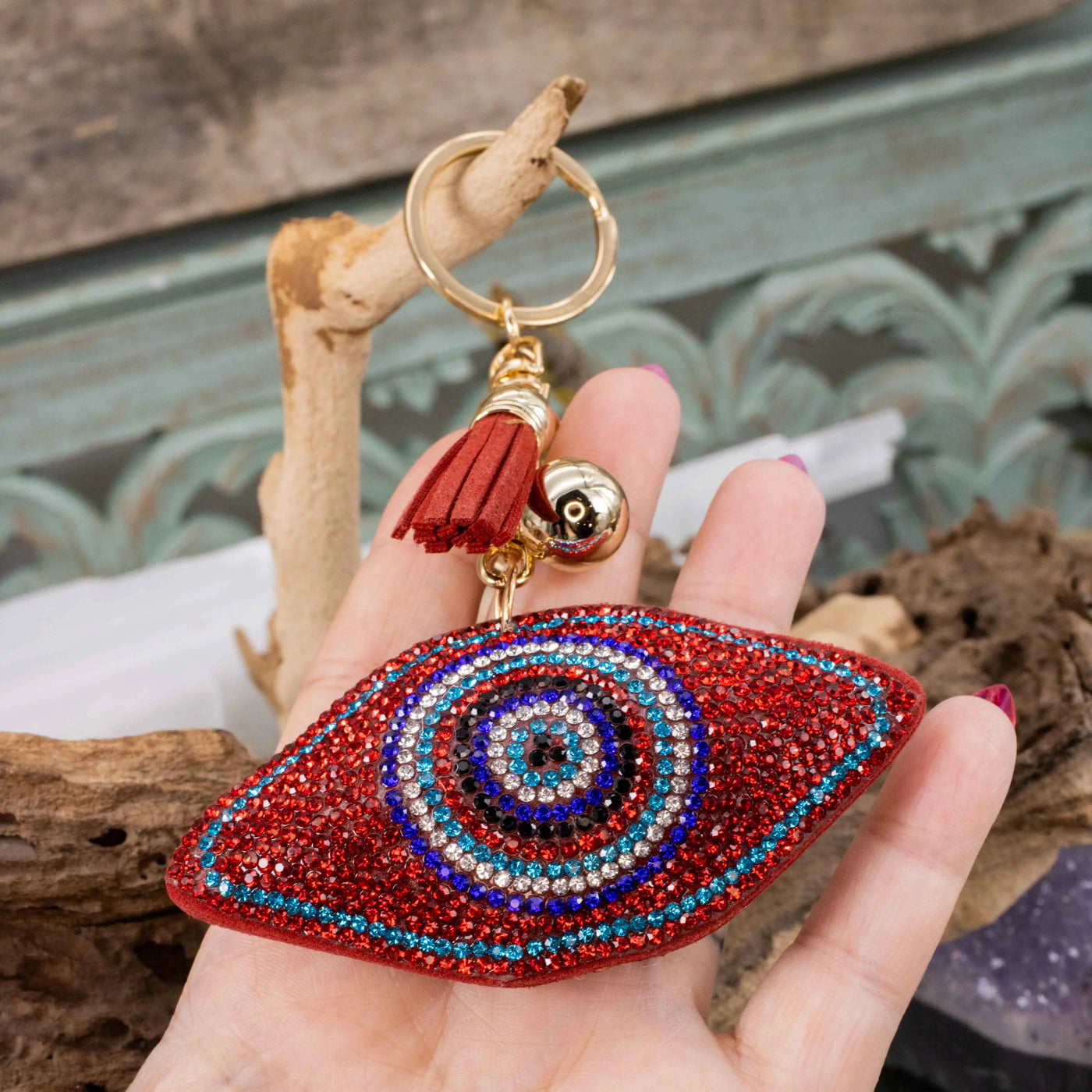Evil Eye & Hamsa Rhinestone Keychain Collection