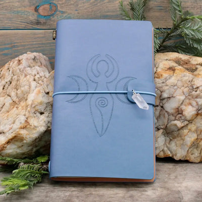 Embossed Leather Journal - Moon Goddess Design