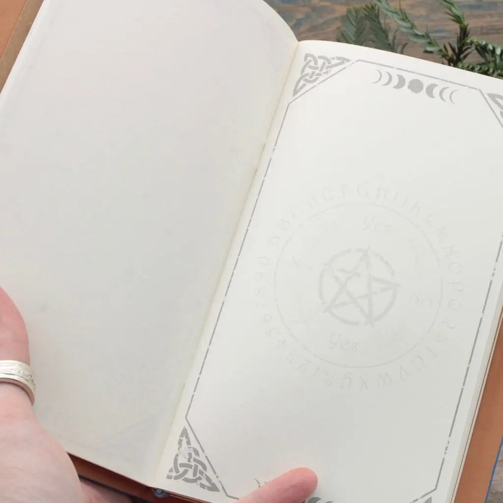 Embossed Leather Journal - Moon Goddess Design