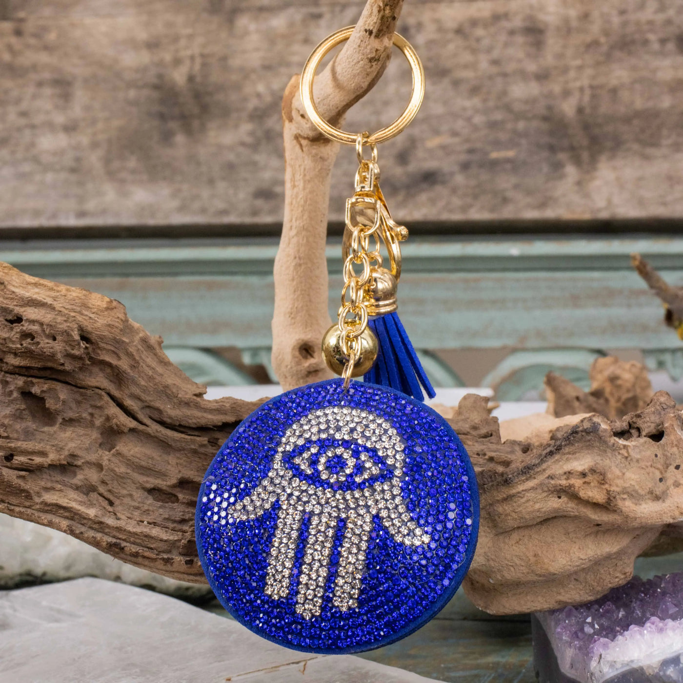 Evil Eye & Hamsa Rhinestone Keychain Collection