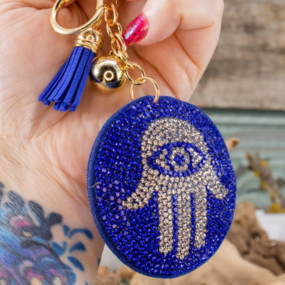 Evil Eye & Hamsa Rhinestone Keychain Collection