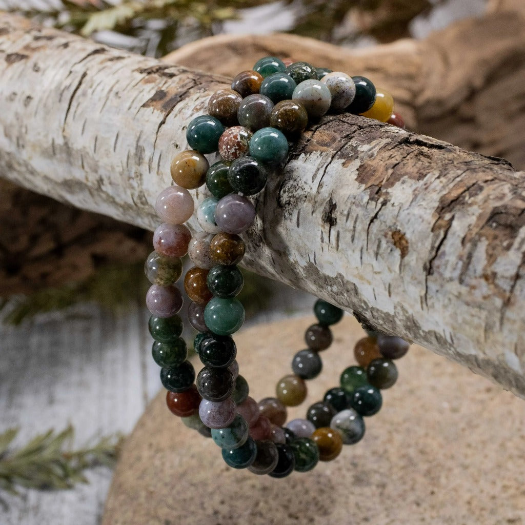 Fancy Agate Bracelet 6mm round