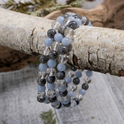 Labradorite, Angelite & Quartz Bracelet