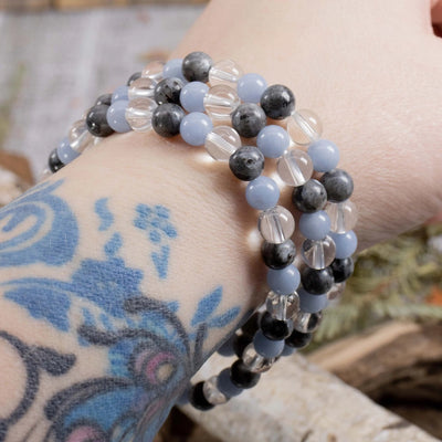 Labradorite, Angelite & Quartz Bracelet