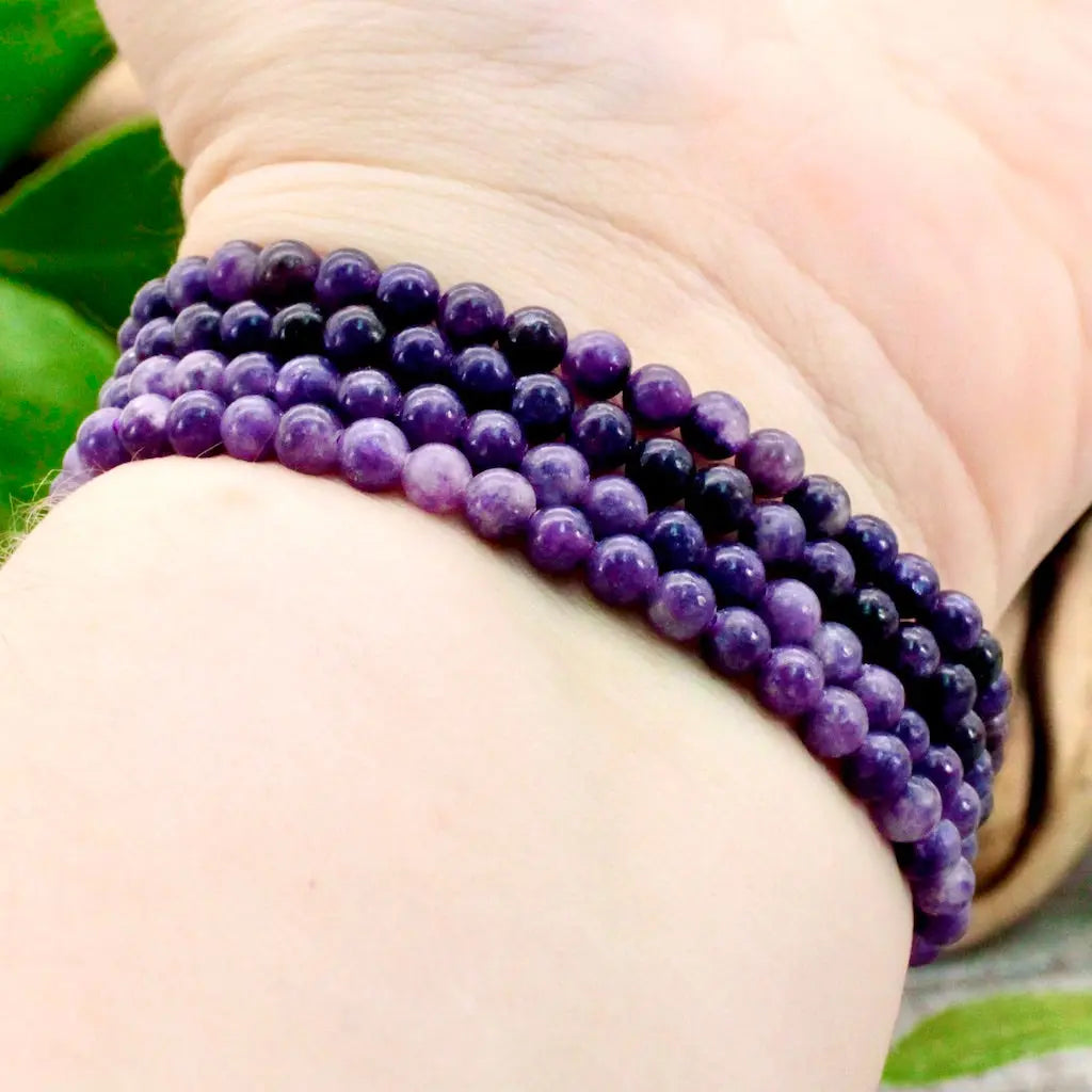Lepidolite Bracelet, 4mm 