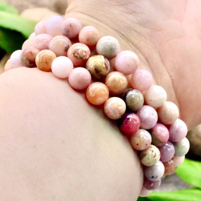 8mm Pink Opal Bracelet