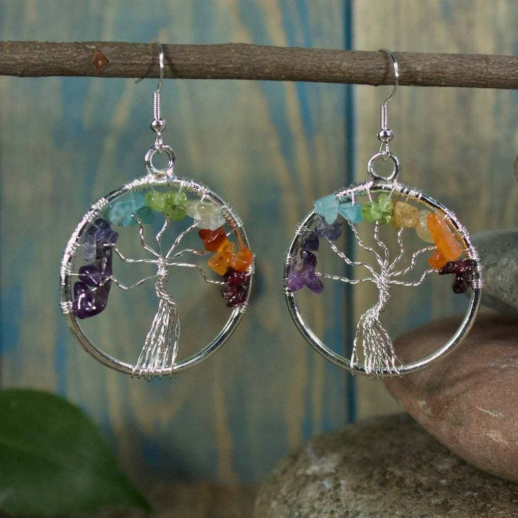 Chakra Tree of Life Earrings