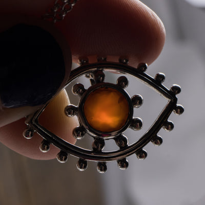 Carnelian Eye Pendant Necklace