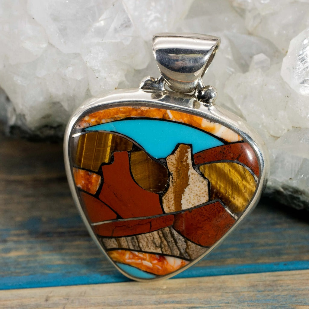 Crystal Artisanal Mosaic Pendant Triangle