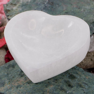Small Selenite Heart Bowl