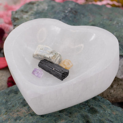 Small Selenite Heart Bowl
