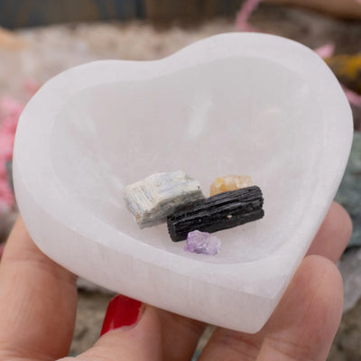 Small Selenite Heart Bowl