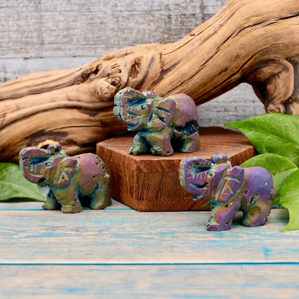 Titanium Druzy Elephant