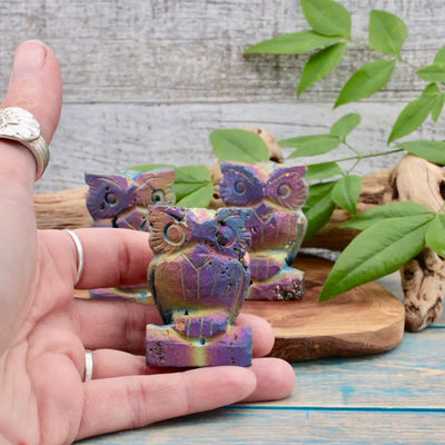  Titanium Druzy Owl hand