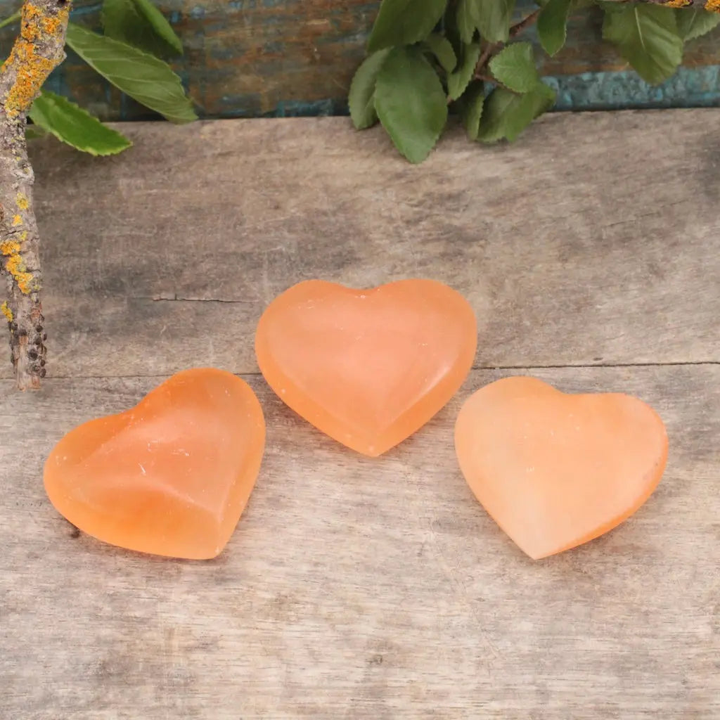 Orange Selenite Heart
