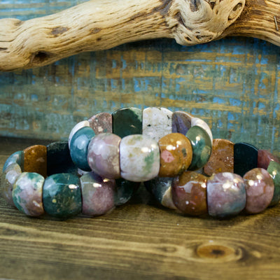 Rainbow Jasper Dome Bracelet