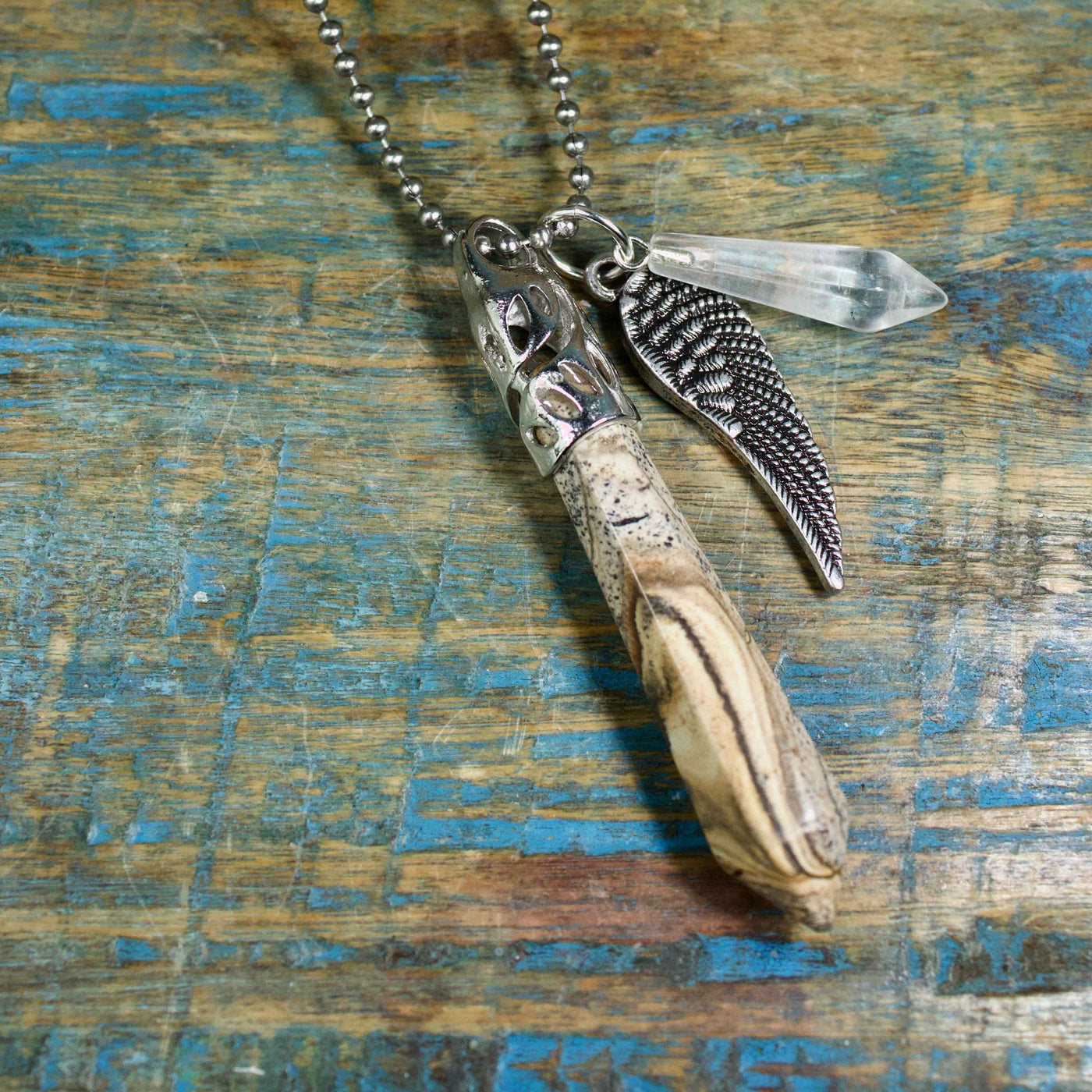 Picture Jasper Guardian Stones Necklace, Large Point