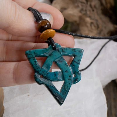 African Turquoise Jasper Sacred Symbols Triquetra