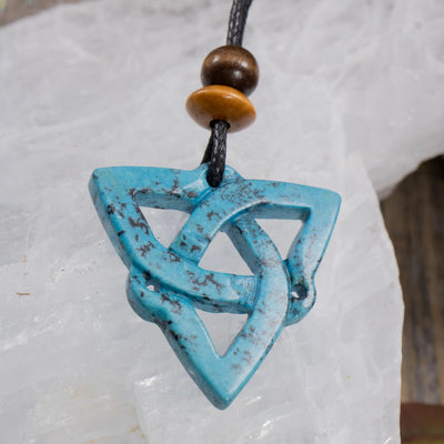 African Turquoise Jasper Sacred Symbols Triquetra