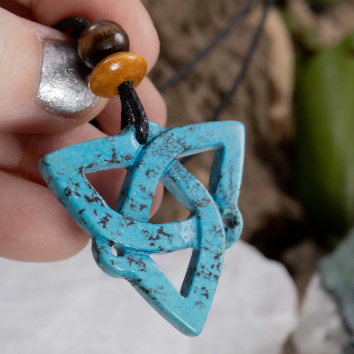 African Turquoise Jasper Sacred Symbols Triquetra