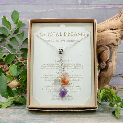 Amethyst, Citrine and Quartz Crystal Dreams Necklace box