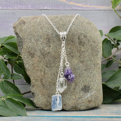 Amethyst, Kyanite and Quartz Crystal Dreams Necklace