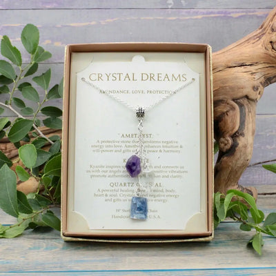 Amethyst, Kyanite and Quartz Crystal Dreams Necklace
