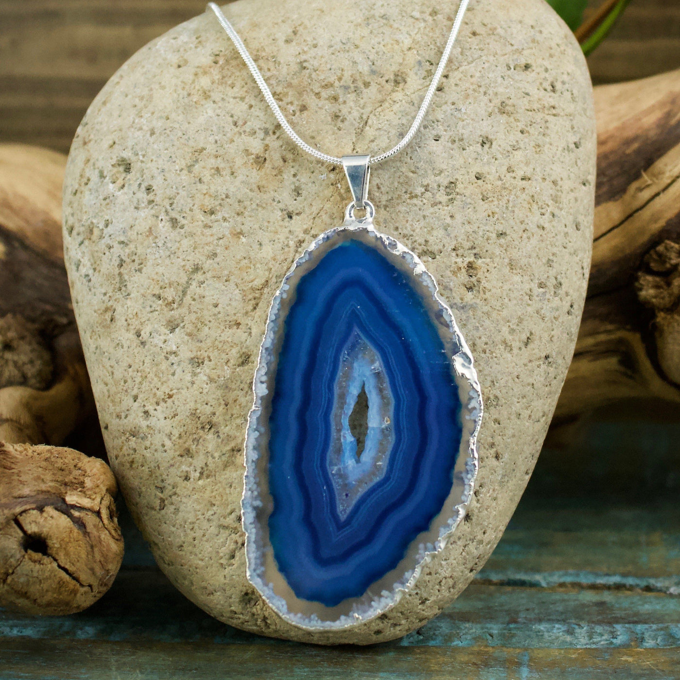 Blue Agate Cave Necklace