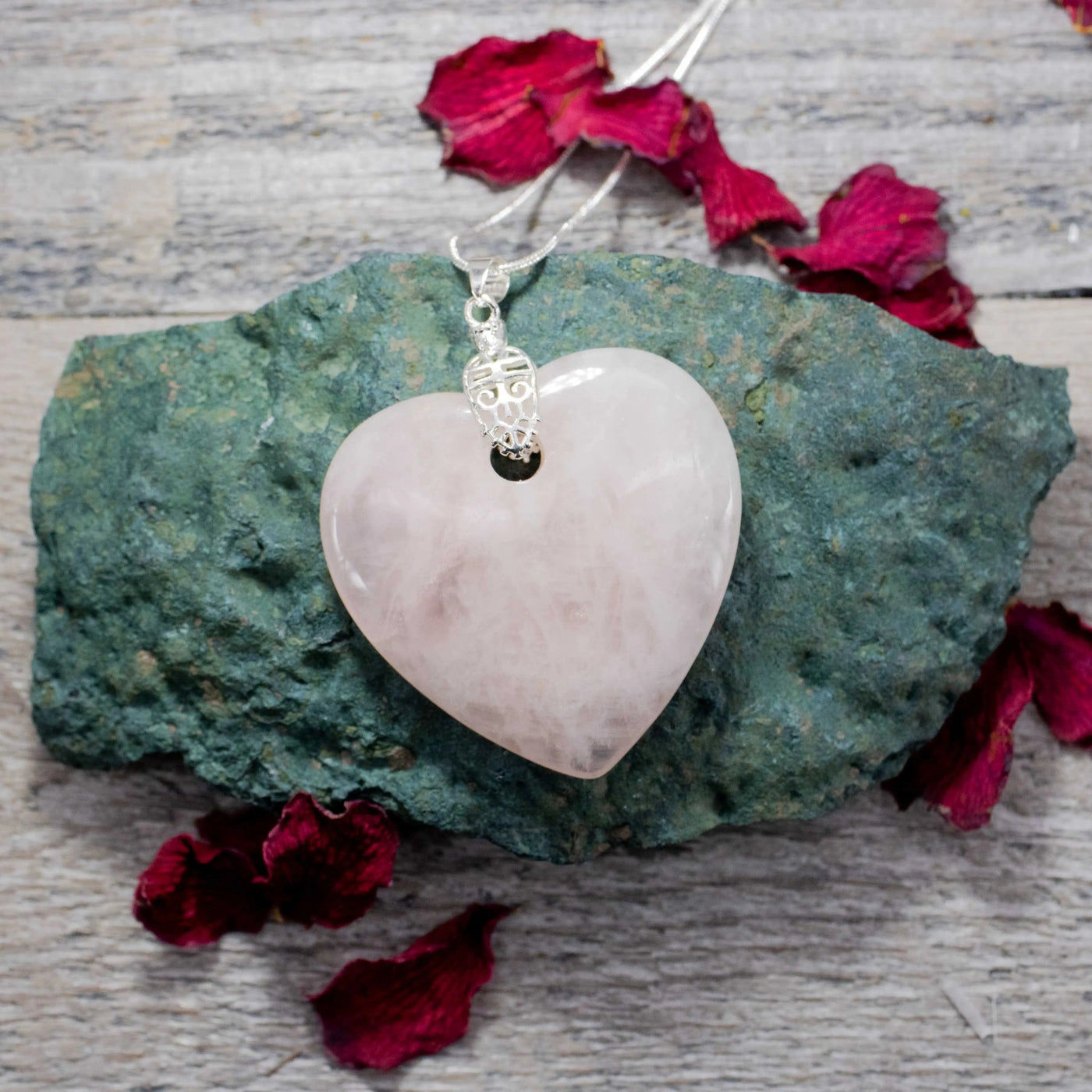 Rose Quartz Heart Crystal Dreams Pendant