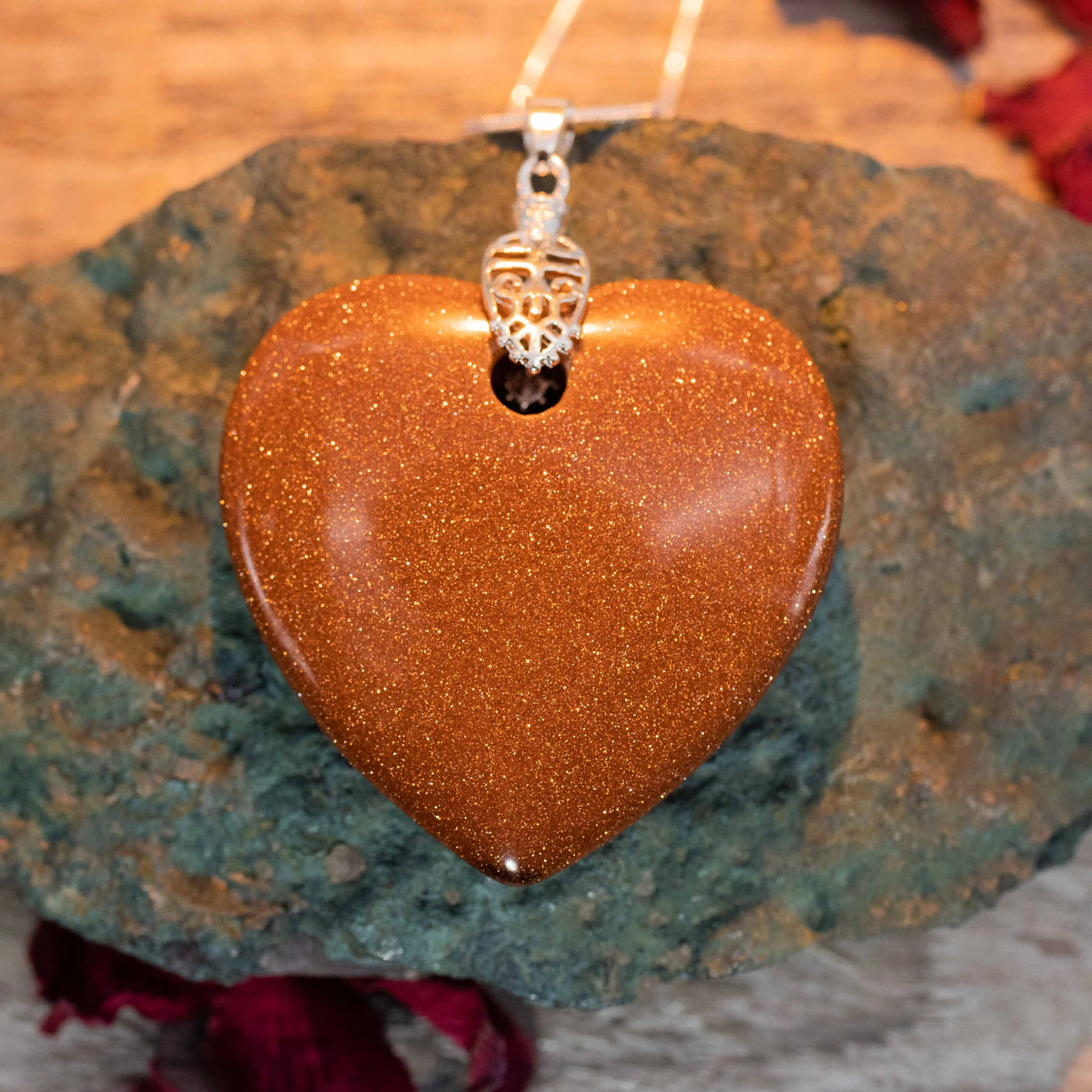 Goldstone Heart Crystal Dreams Pendant