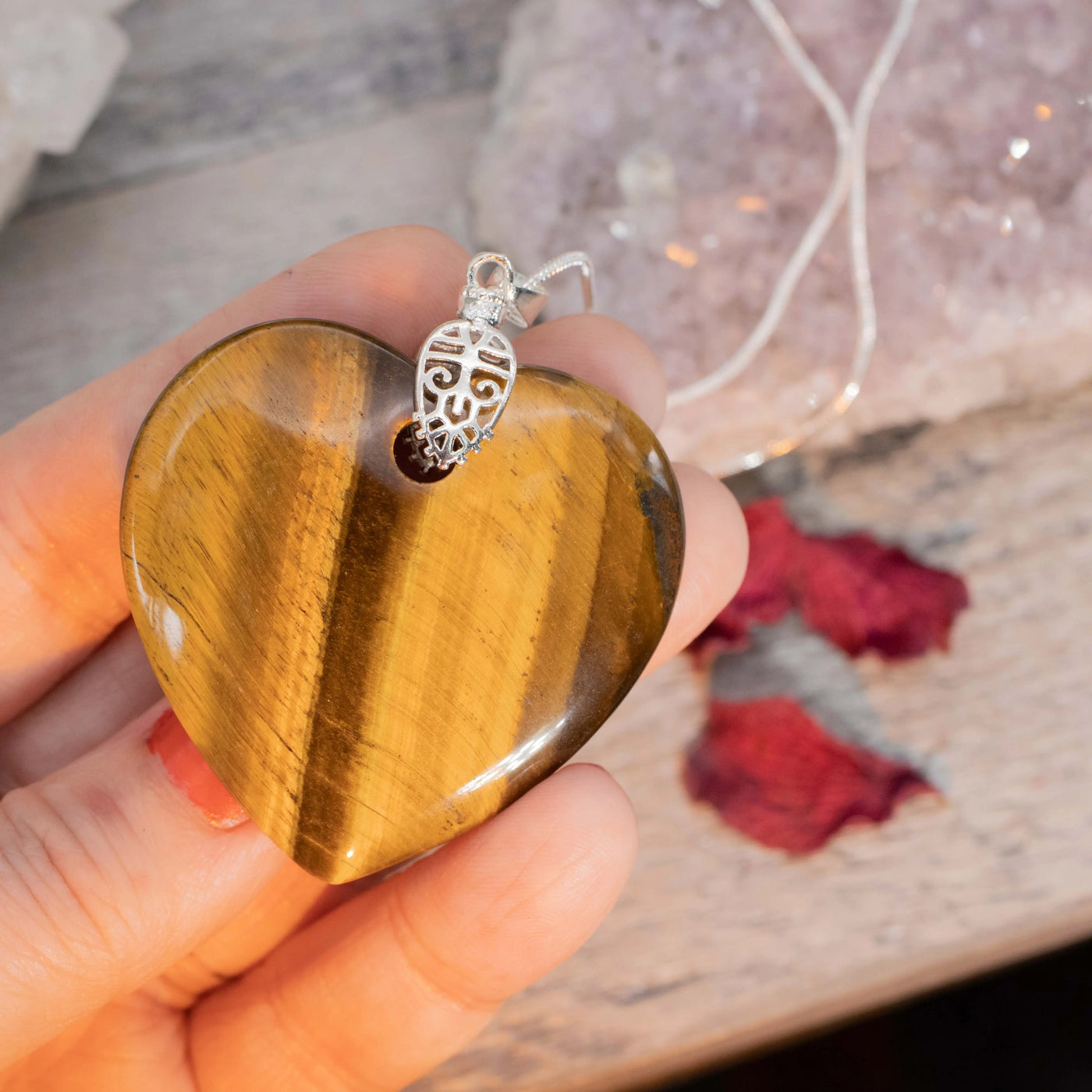 Tiger's Eye Heart Crystal Dreams Pendant