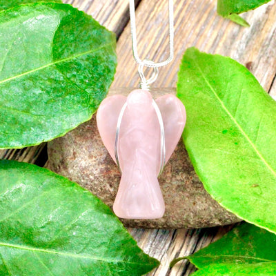 Angel Necklace Rose Quartz