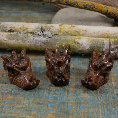 Mahogany Obsidian Dragon Head